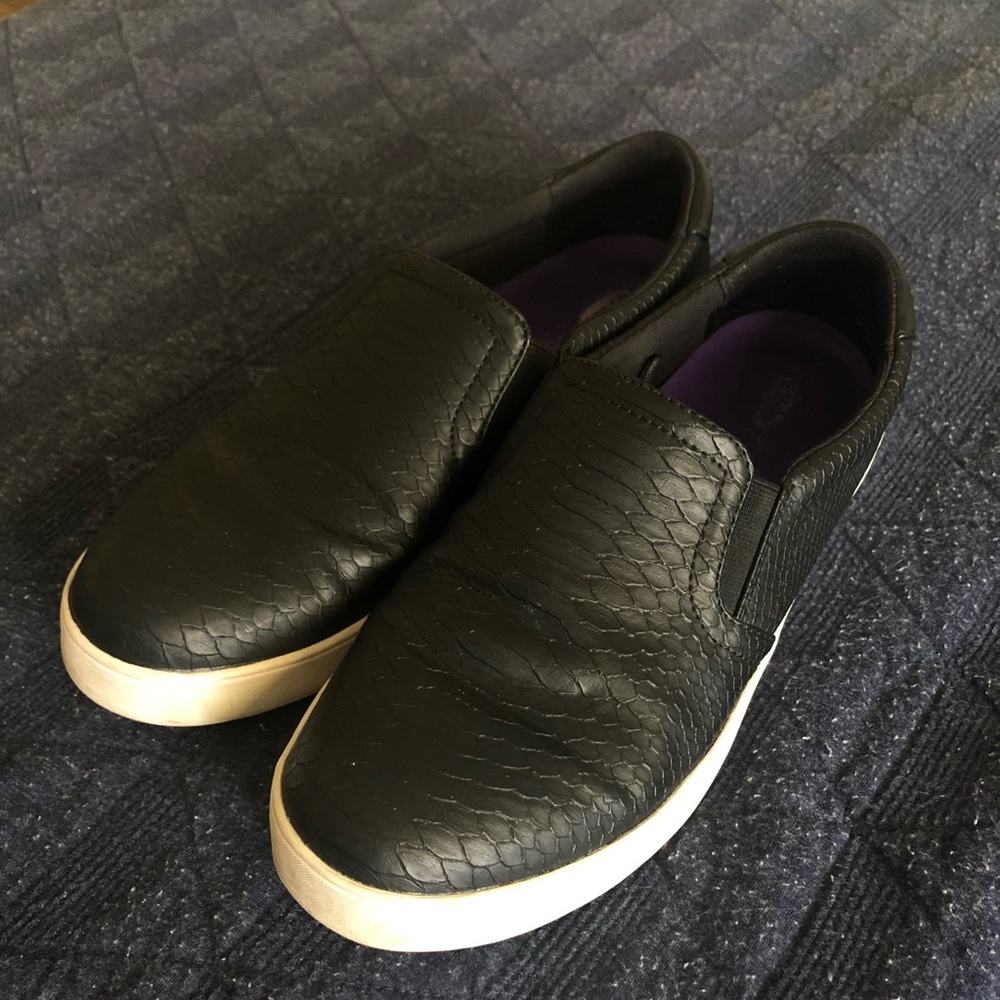 Dr. Scholl’s Memory Foam Black Snake Slip-Ons